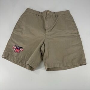 Vineyard Vines Mens Classic Fit Shorts Tan USA Eagles Embroidered Size 33